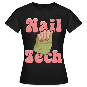Nail Tech Technicien des ongles Nail Artist Nail Tech - T-shirt Femme - noir - Devant - AI Model Female 172 dark (172cm)