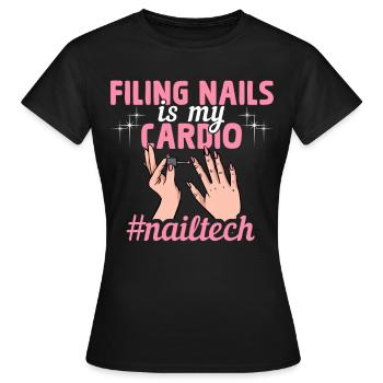 Lime Ongles Cardio nailtech Technicien des ongles - T-shirt Femme - noir - Devant - AI Model Female 172 dark (172cm)