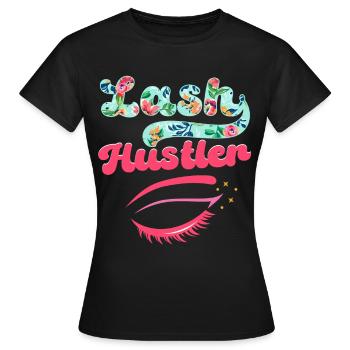 Last Hustler Eyelash Artist Eyelash Lover - Women's T-Shirt - black - Front - AI Model Female 172 dark (172cm)