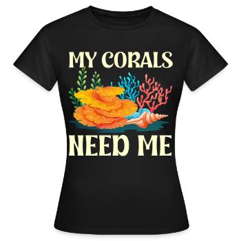 coral reef coral aquarium aquarist mine - Women's T-Shirt - black - Front - AI Model Female 172 dark (172cm)