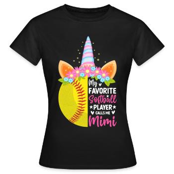 Ma joueuse de softball préférée m’appelle Mimi - T-shirt Femme - noir - Devant - AI Model Female 172 dark (172cm)