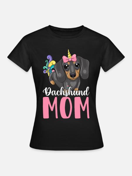 Dackel-Mama Hundemama Grafikdesign für - Frauen T-Shirt - Schwarz