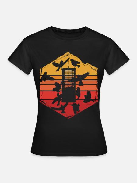 Vogelfütterung - Frauen T-Shirt - Schwarz