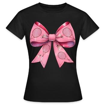 Coquette Bow Raquette de Badminton Rose - T-shirt Femme - noir - Devant - AI Model Female 172 dark (172cm)