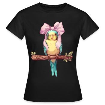 Coquette Cockatiel Perruche Perroquet - T-shirt Femme - noir - Devant - AI Model Female 172 dark (172cm)