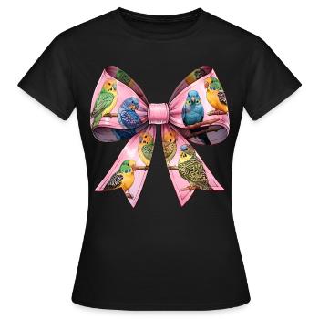 Coquette Cockatiel Perruche Perroquet - T-shirt Femme - noir - Devant - AI Model Female 172 dark (172cm)