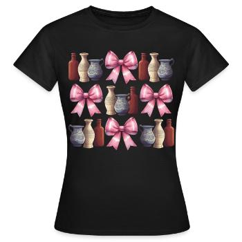 Coquette Archéologue Vases d’Archéologie - T-shirt Femme - noir - Devant - AI Model Female 172 dark (172cm)