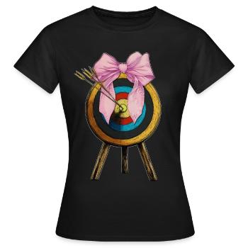 Coquette Bow Archery Bow and Arrow - Women's T-Shirt - black - Front - AI Model Female 172 dark (172cm)