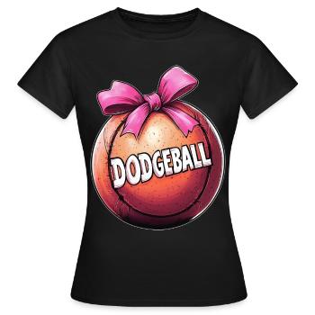 Coquette noeud Dodgeball Team Ruban Rose Maman - T-shirt Femme - noir - Devant - AI Model Female 172 dark (172cm)