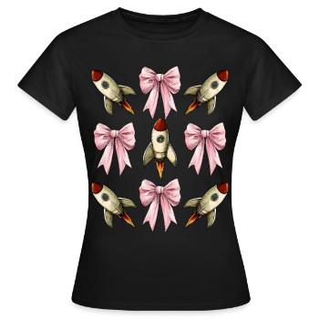 Coquette proue fusée spatiale navette spatiale - T-shirt Femme - noir - Devant - AI Model Female 172 dark (172cm)
