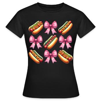 Coquette Bow Hot Dog Hot Dog Mother's Day Pink - Women's T-Shirt - black - Front - AI Model Female 172 dark (172cm)