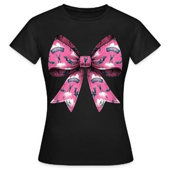 Coquette Bow Parachutisme - T-shirt Femme - noir - Devant - AI Model Female 172 dark (172cm)
