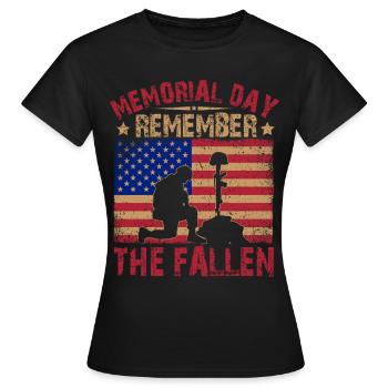 Gedenktag Gedenken an die Gefallenen - Frauen T-Shirt - Schwarz - Vorne - AI Model Female 172 dark (172cm)