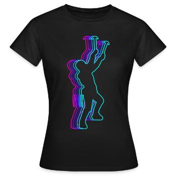 Retro Rock Climbing Rock Climber Bouldering - Women's T-Shirt - black - Front - AI Model Female 172 dark (172cm)