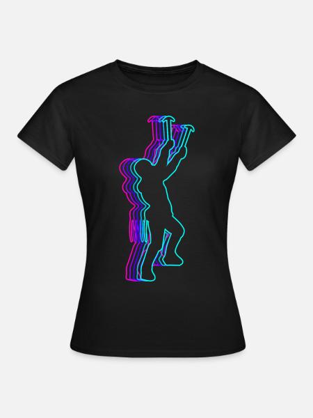 Retro Felsklettern Felskletterer Bouldern - Frauen T-Shirt - Schwarz