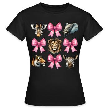 Nœud Coquet Zookeeping Zookeeper Ruban Rose - T-shirt Femme - noir - Devant - AI Model Female 172 dark (172cm)