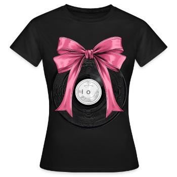 Tourne-disque vinyle Coquette Bow - T-shirt Femme - noir - Devant - AI Model Female 172 dark (172cm)
