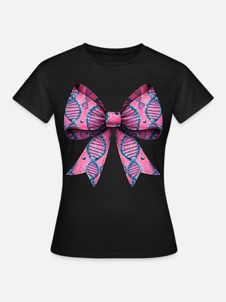 Coquette Bow Genealogie DNA-Muster - Frauen T-Shirt - Schwarz
