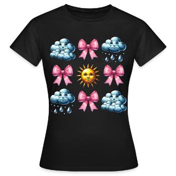 Coquette Arc Météorologie Soleil Nuages - T-shirt Femme - noir - Devant - AI Model Female 172 dark (172cm)