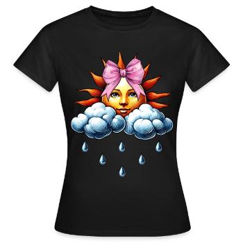 Coquette Arc Météorologie Soleil Nuages - T-shirt Femme - noir - Devant - AI Model Female 172 dark (172cm)