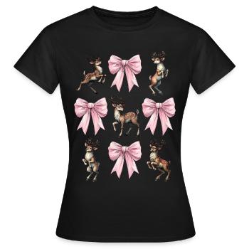Coquette Noël Noeud Noël - T-shirt Femme - noir - Devant - AI Model Female 172 dark (172cm)