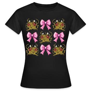 Arc Coquette Monstre Spaghetti Volant - T-shirt Femme - noir - Devant - AI Model Female 172 dark (172cm)