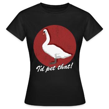 Swan Swans Swan Lover Gift - Women's T-Shirt - black - Front - AI Model Female 172 dark (172cm)
