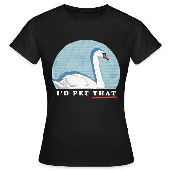 Swan Swans Swan Lover Gifts - Women's T-Shirt - black - Front - AI Model Female 172 dark (172cm)