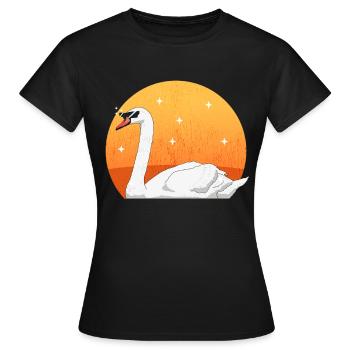 Swan Swans Swan Lover Gift - Women's T-Shirt - black - Front - AI Model Female 172 dark (172cm)