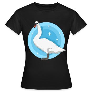 Swan Swans Swan Lover Gifts - Women's T-Shirt - black - Front - AI Model Female 172 dark (172cm)