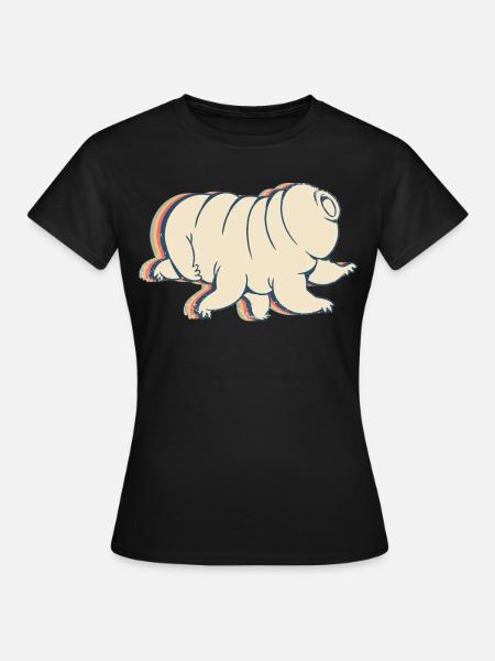 Bärtierchen Wasserbär Mikrobiologie Retro Line Art - Frauen T-Shirt - Schwarz