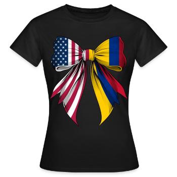 Coquette Boucle Racines Colombie Héritage - T-shirt Femme - noir - Devant - AI Model Female 172 dark (172cm)