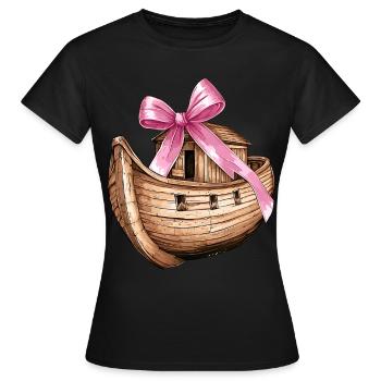 Coquette Bow Noah's Ark Christian Girl - Women's T-Shirt - black - Front - AI Model Female 172 dark (172cm)
