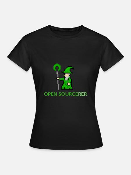 Open Source Sorcerer Programmierer T-Shirt - Frauen T-Shirt - Schwarz