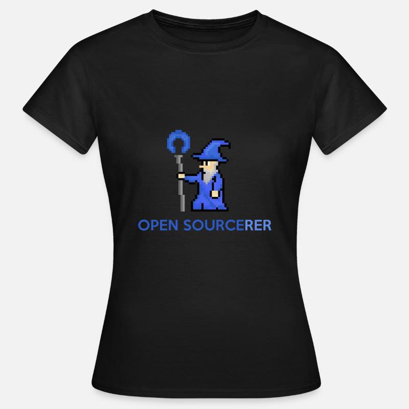 Open Source Sorcerer Programmierer T-Shirt - Frauen T-Shirt - Schwarz