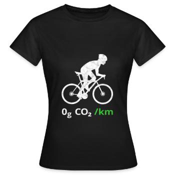 Vélo Protection de l'environnement Protection du climat - T-shirt Femme - noir - Devant - AI Model Female 172 dark (172cm)