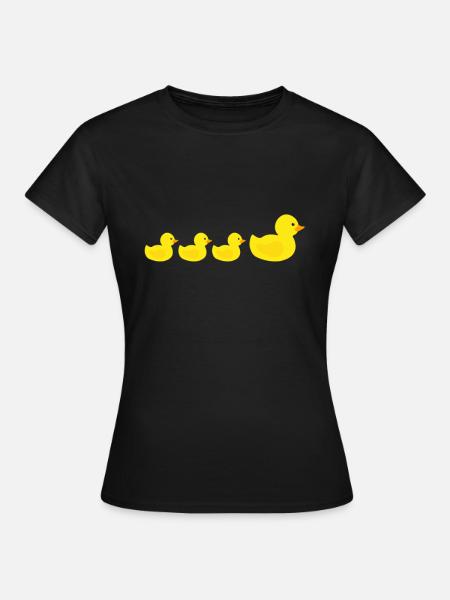 Gummiente - Dame-T-shirt - sort