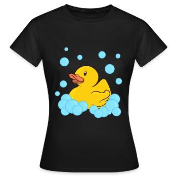 Badeente Gummiente - Frauen T-Shirt - Schwarz - Vorne - AI Model Female 172 dark (172cm)