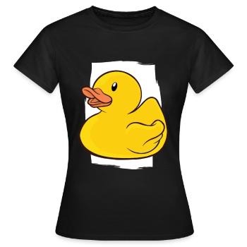Badeente Gummiente - Frauen T-Shirt - Schwarz - Vorne - AI Model Female 172 dark (172cm)