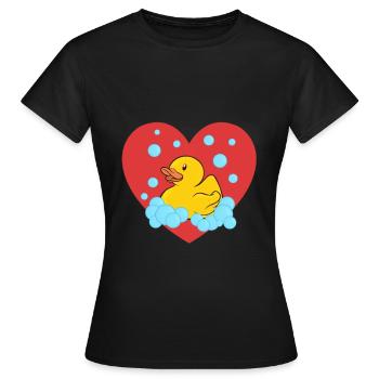 Badeente Gummiente - Frauen T-Shirt - Schwarz - Vorne - AI Model Female 172 dark (172cm)