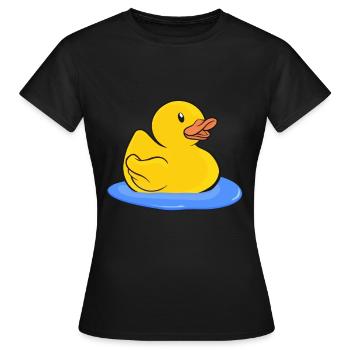 Badeente Gummiente - Frauen T-Shirt - Schwarz - Vorne - AI Model Female 172 dark (172cm)