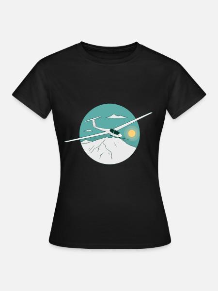Segelflugzeug Gleitflugzeug Segelfliegen - Dame-T-shirt - sort