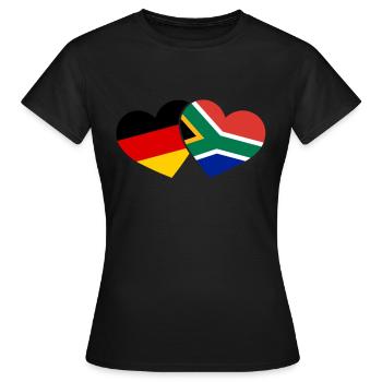 Afrique du Sud Allemagne Voyage coeur vacances - T-shirt Femme - noir - Devant - AI Model Female 172 dark (172cm)