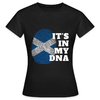 It's in my DNA Scotland origin Scottish - Women's T-Shirt - black - Front - AI Model Female 172 dark (172cm)