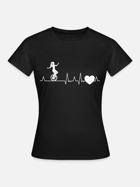 Monocycle monocycle monocycle battement de coeur - T-shirt Femme - noir