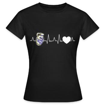 Bembel Herzschlag Apfelwein Ãppelwoi Äppler Gesche - Frauen T-Shirt - Schwarz - Vorne - AI Model Female 172 dark (172cm)