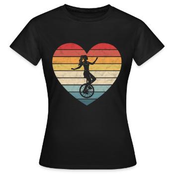 Unicycle Unicycle Rider Unicycle Retro Vintage - Women's T-Shirt - black - Front - AI Model Female 172 dark (172cm)