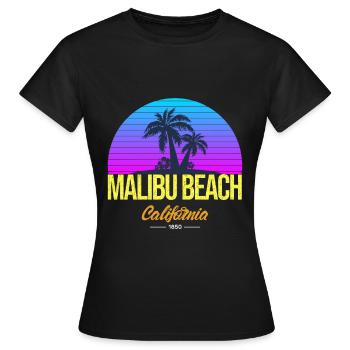 Plage de Malibu Californie - T-shirt Femme - noir - Devant - AI Model Female 172 dark (172cm)