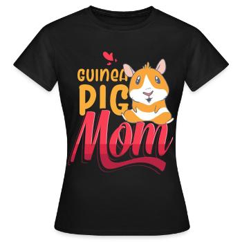 Meerschweinche Mama Meerschweinchen Geschenk - Frauen T-Shirt - Schwarz - Vorne - AI Model Female 172 dark (172cm)