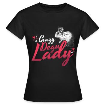 Crazy Degu Lady Chilean Rodent Gift - Women's T-Shirt - black - Front - AI Model Female 172 dark (172cm)